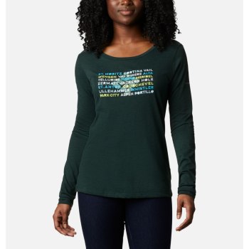Columbia Ženske Majice S Kapuljačom - Blustery Peak Long Sleeve Zelene | IFRH-46902